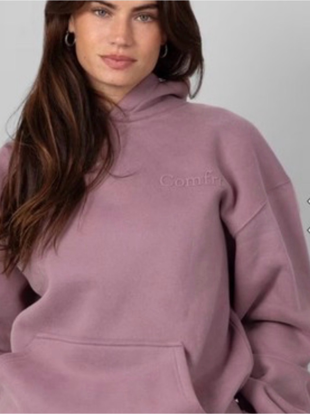 Comfort Embroidered Pullover Hoodie - Dusty Rose size XL